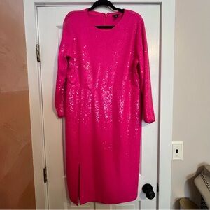 TORRID HOT PINK SEQUIN DRESS SIZE 16 NWOT